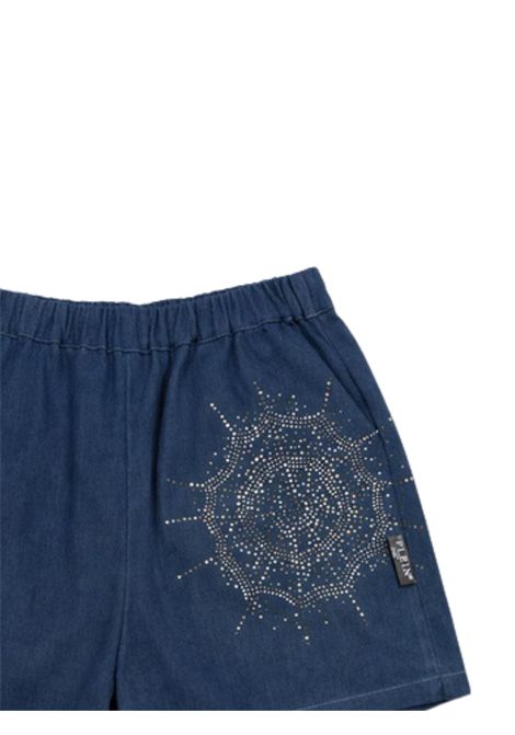Shorts bambina in cotone denim Philipp Plein | GSH180DENIM