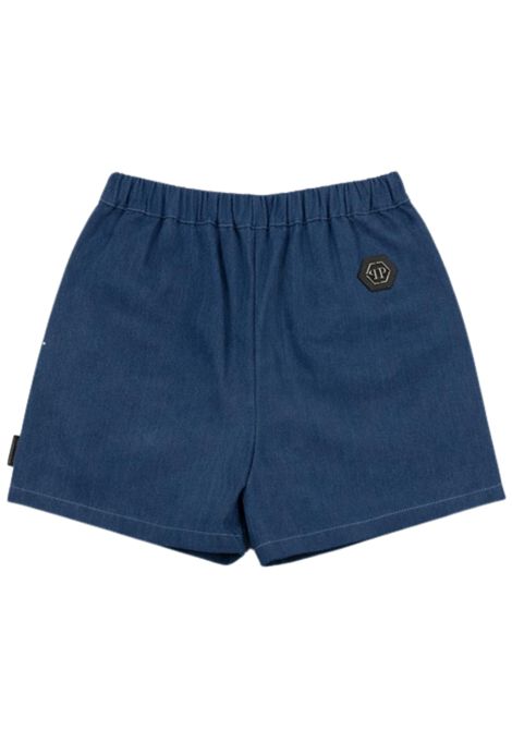 Shorts bambina in cotone denim Philipp Plein | GSH180DENIM