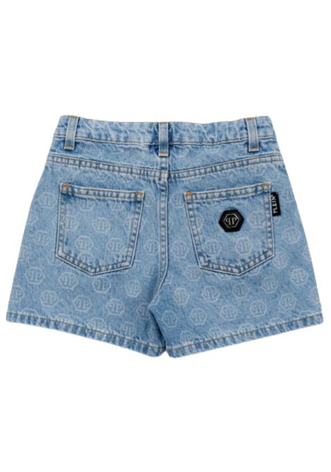 Shorts bambina in cotone denim Philipp Plein | GSH197DENIM