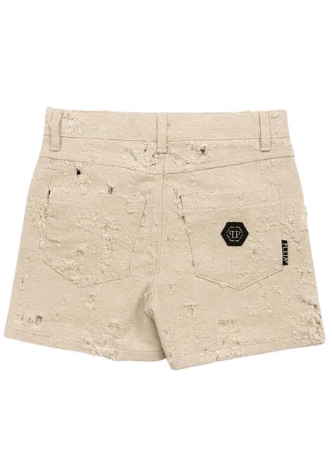 Shorts bambina sabbia in cotone Philipp Plein | GSH222SABBIA