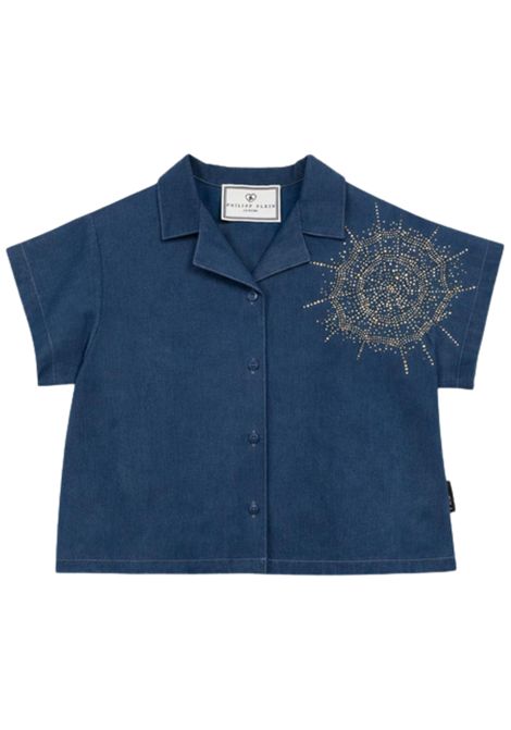 Camicia bambina in cotone denim Philipp Plein | GSI178DENIM