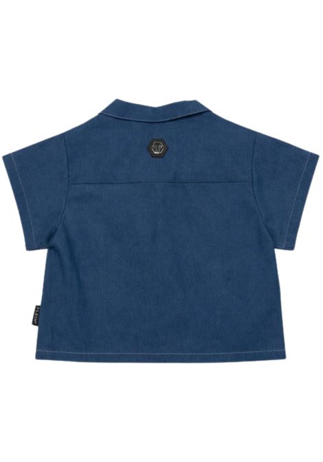 Camicia bambina in cotone denim Philipp Plein | GSI178DENIM