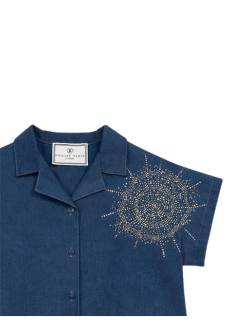 Camicia bambina in cotone denim Philipp Plein | GSI178DENIM