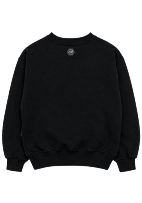 Black cotton sweatshirt for girls Philipp Plein | GSW203NERO