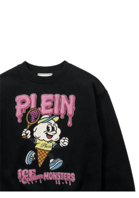 Black cotton sweatshirt for girls Philipp Plein | GSW209NERO