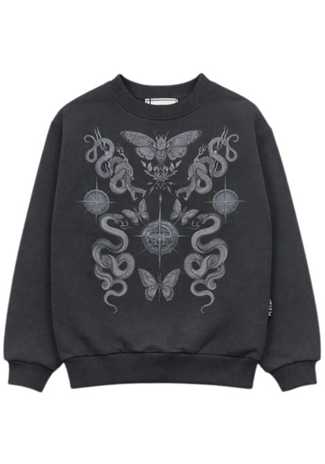 Girls' grey cotton sweatshirt Philipp Plein | GSW214GRIGIO