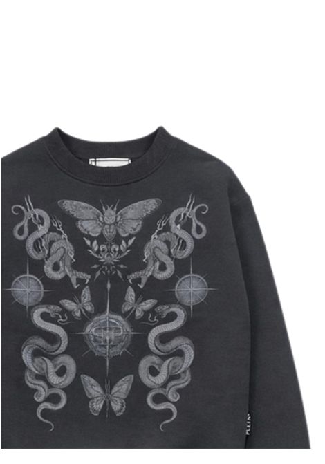 Girls' grey cotton sweatshirt Philipp Plein | GSW214GRIGIO