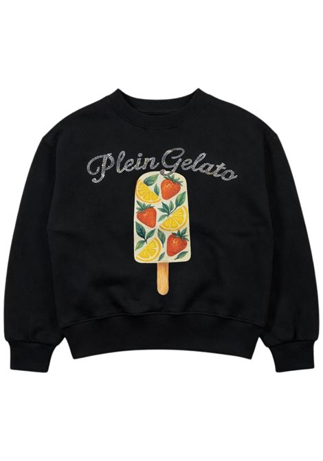 Black cotton sweatshirt for girls Philipp Plein | GSW227NERO