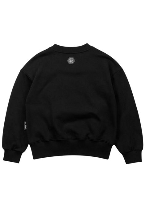 Black cotton sweatshirt for girls Philipp Plein | GSW227NERO