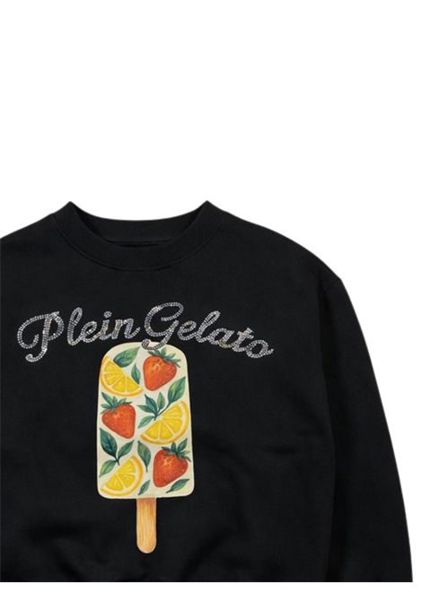 Black cotton sweatshirt for girls Philipp Plein | GSW227NERO