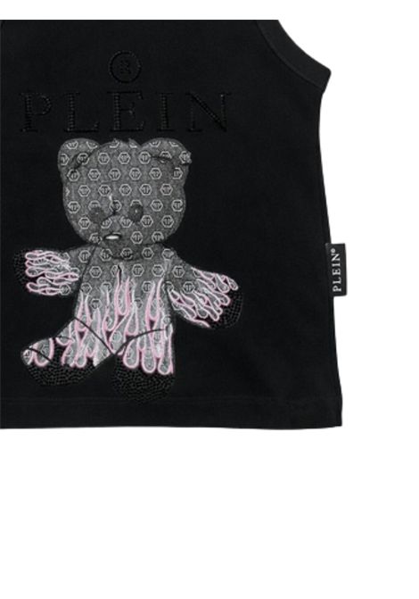 Black cotton tank top for girls Philipp Plein | GTA163NERO