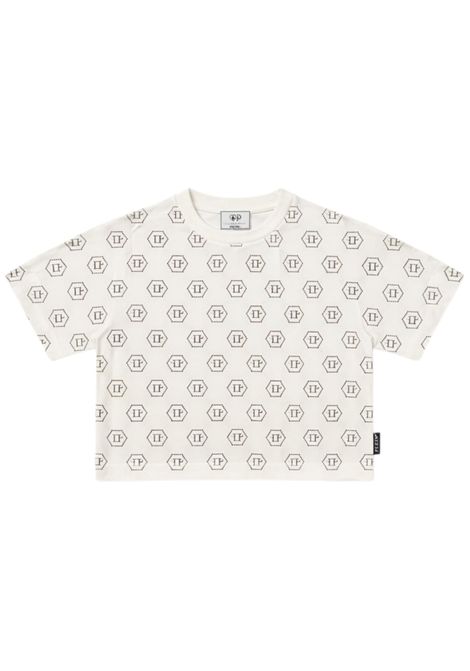 White cotton T-shirt for girls Philipp Plein | GTH201BIANCO