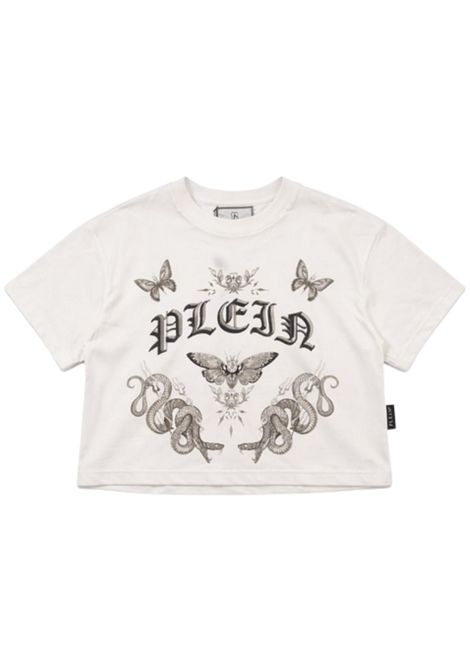 White cotton T-shirt for girls Philipp Plein | GTH215BIANCO
