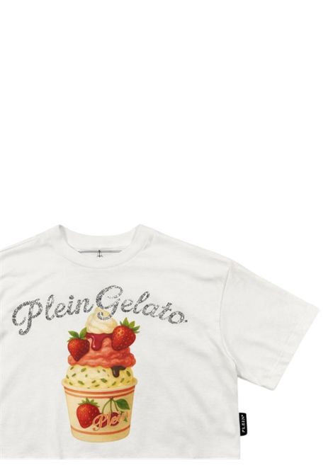 White cotton T-shirt for girls Philipp Plein | GTH226BIANCO