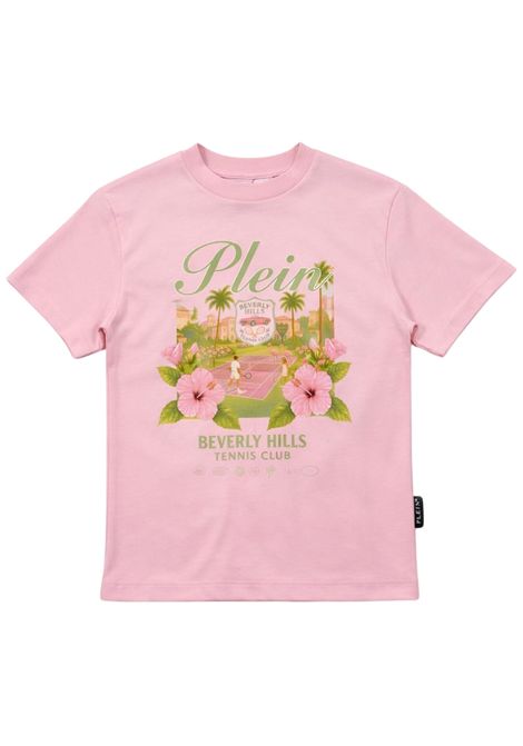 Pink cotton T-shirt for girls Philipp Plein | GTH236ROSA