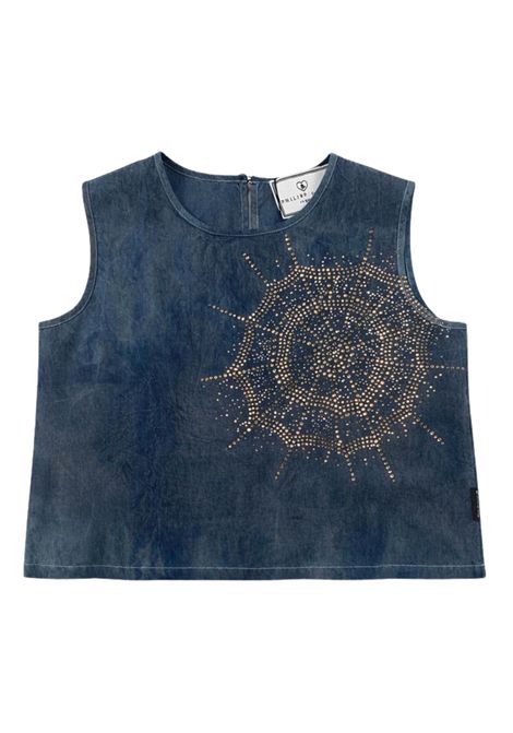 Top bambina in cotone denim Philipp Plein | GTO179DENIM