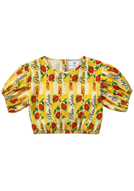 Top bambina giallo in cotone Philipp Plein | GTO228GIALLO