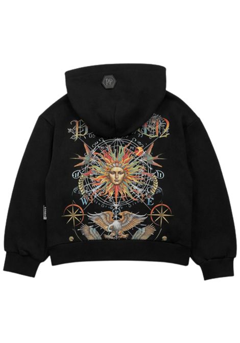 Black cotton sweatshirt for girls Philipp Plein | GZH141NERO