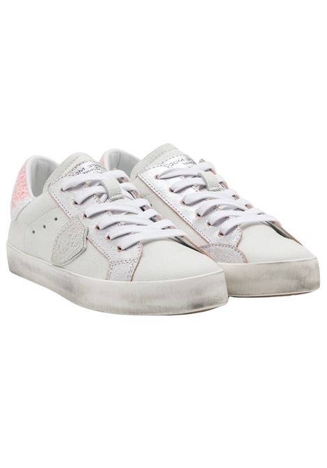 Scarpe bambina bianco/rosa in pelle Philippe Model | 80707/PIABIANCO/ROSA