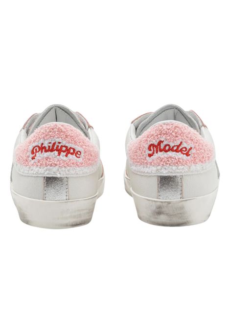 Scarpe bambina bianco/rosa in pelle Philippe Model | 80707/PIABIANCO/ROSA