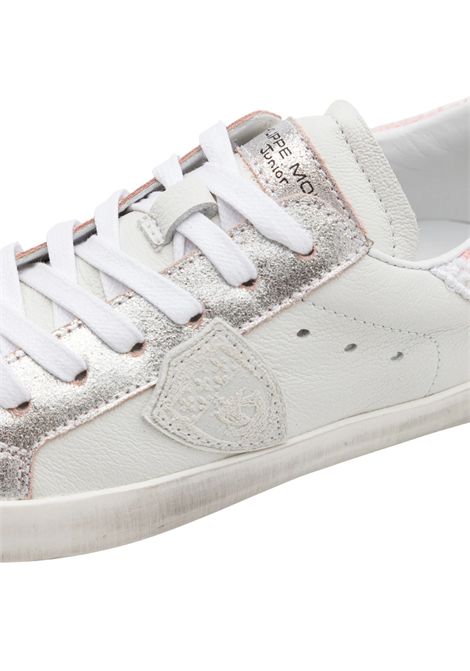 Scarpe bambina bianco/rosa in pelle Philippe Model | 80707/PIABIANCO/ROSA