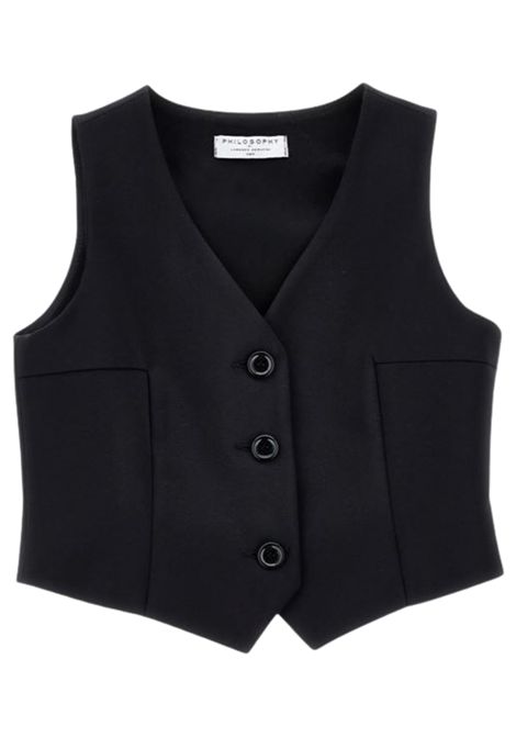 Gilet bambina nero in cotone PHILOSOPHY | I1E3055133/MANERO