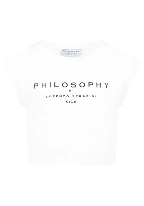 T-shirt bambina bianco in cotone PHILOSOPHY | I1E6035203/MABIANCO