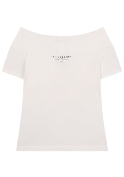 T-shirt bambina bianca in cotone PHILOSOPHY | I1E6185202/MABIANCO