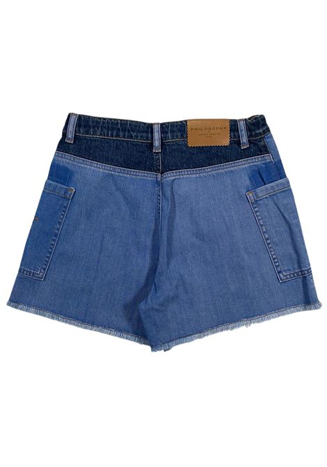 Shorts bambina in cotone denim PHILOSOPHY | I9E4025041/MADENIM