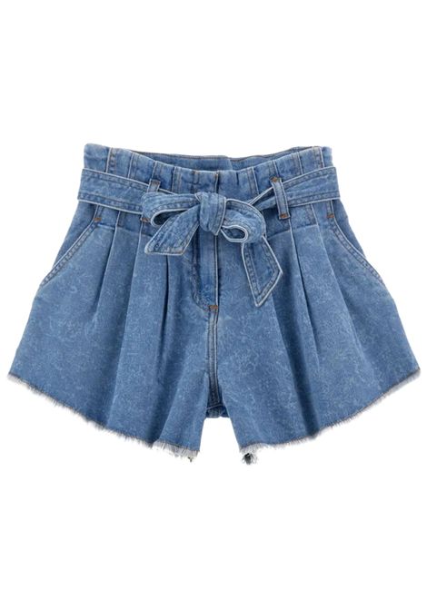 Shorts bambina in cotone denim PHILOSOPHY | I9E404/MADENIM