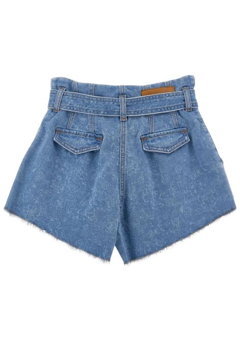 Shorts bambina in cotone denim PHILOSOPHY | I9E404/MADENIM