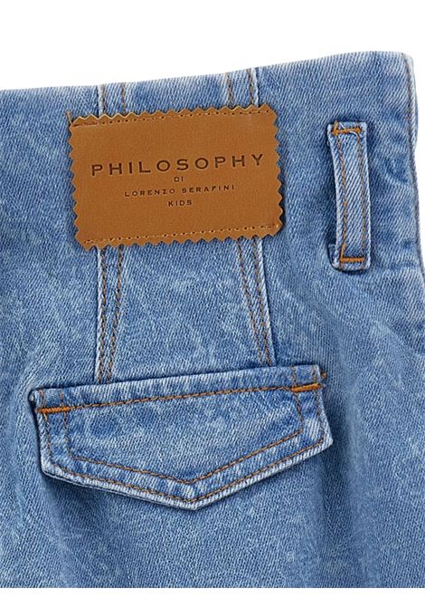 Shorts bambina in cotone denim PHILOSOPHY | I9E404/MADENIM