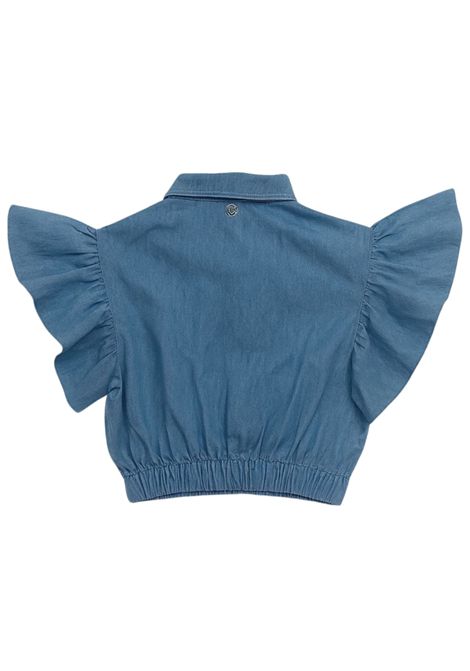 Camicia bambina in cotone denim Please | CC28010G72/MADENIM