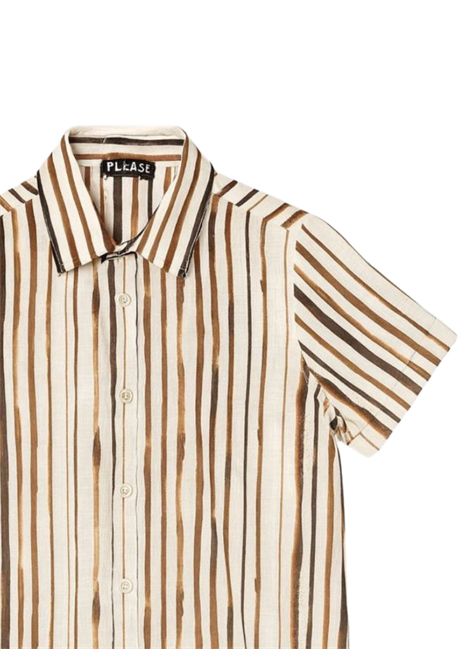 Camicia bambino bianco/beige Please | CC31302B72/MABIANCO/BEIGE
