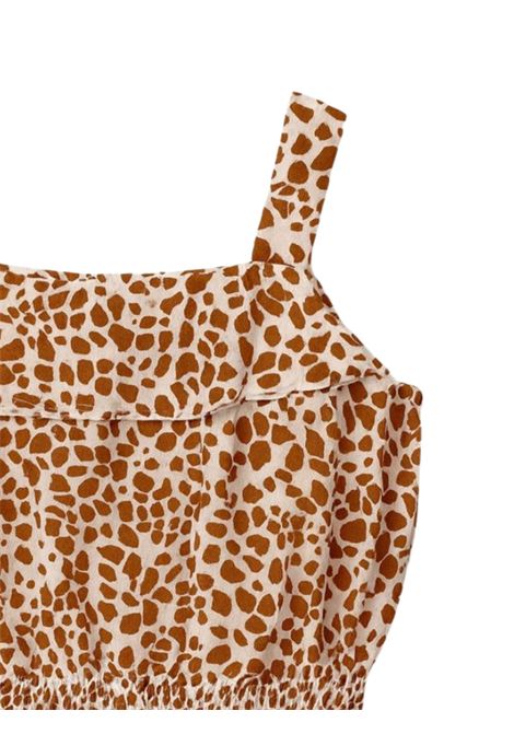 Canotta bambina bianco/beige in cotone Please | CC83274G71/MABIANCO/BEIGE