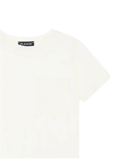 T-shirt bambino in cotone e lino Please | MBB9030B72/MABIANCO