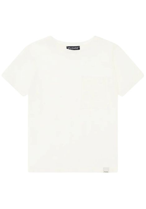 T-shirt bambino in cotone e lino Please | MBB9030B72/MABIANCO