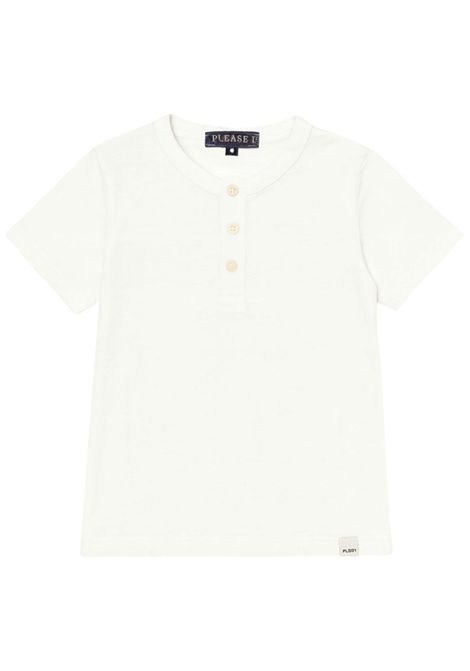 White cotton T-shirt for children Please | ME07030B72/MABIANCO