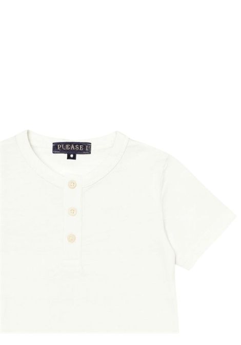 White cotton T-shirt for children Please | ME07030B72/MABIANCO