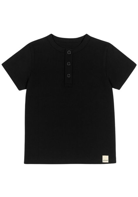 Black cotton T-shirt for children Please | ME07030B72/MANERO
