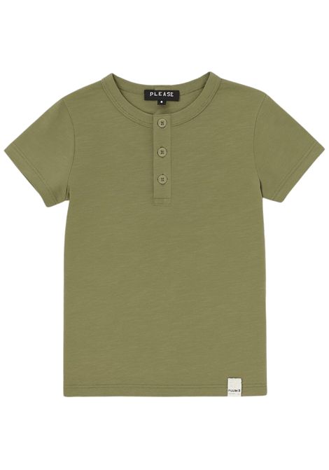 Green cotton T-shirt for children Please | ME07030B72/MAVERDE