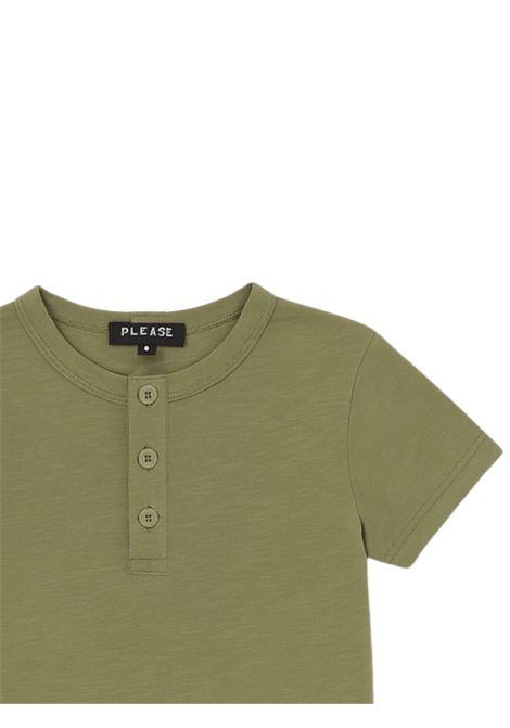 Green cotton T-shirt for children Please | ME07030B72/MAVERDE