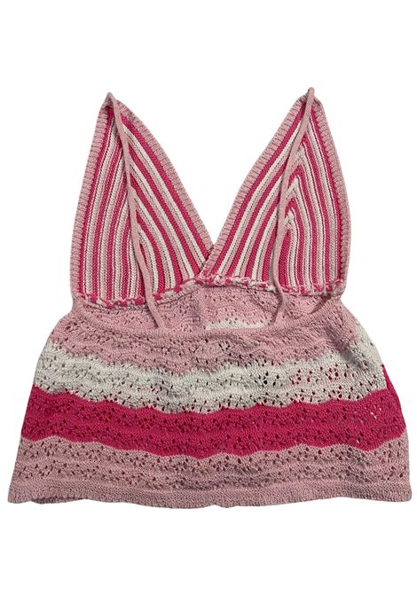 Top bambina rosa in cotone Please | NB17230G72/MAROSA