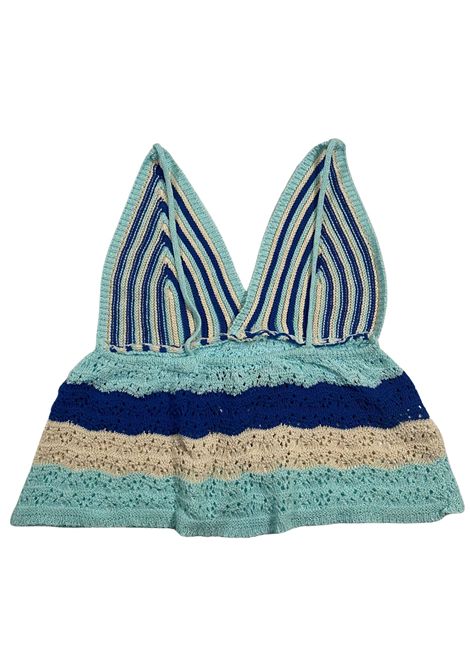 Top bambina turchese in cotone Please | NB17230G72/MATURCHESE