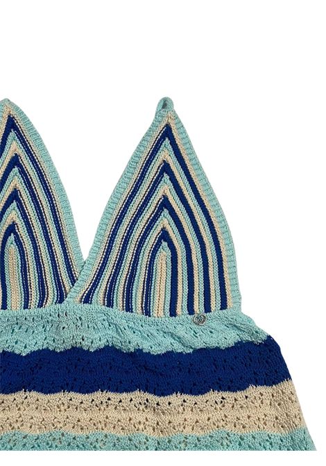 Top bambina turchese in cotone Please | NB17230G72/MATURCHESE