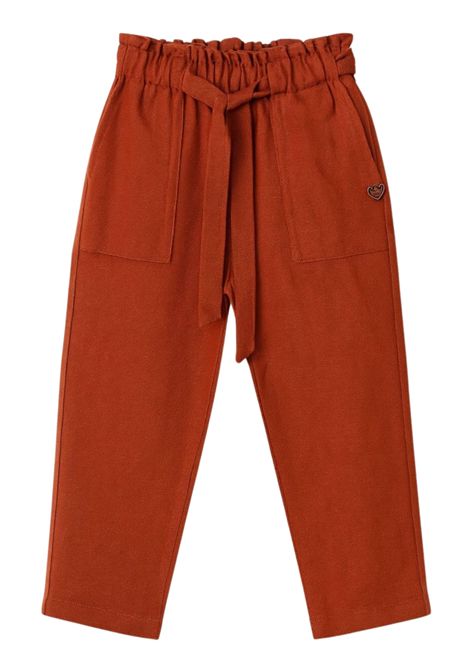 Newborn linen and viscose trousers Please | PE63300G71/MAMARRONE