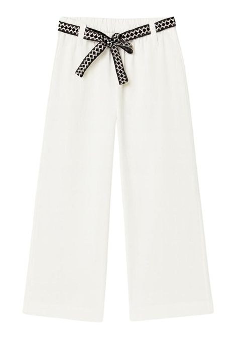 White cotton trousers for girls Please | PE66130G71/MABIANCO