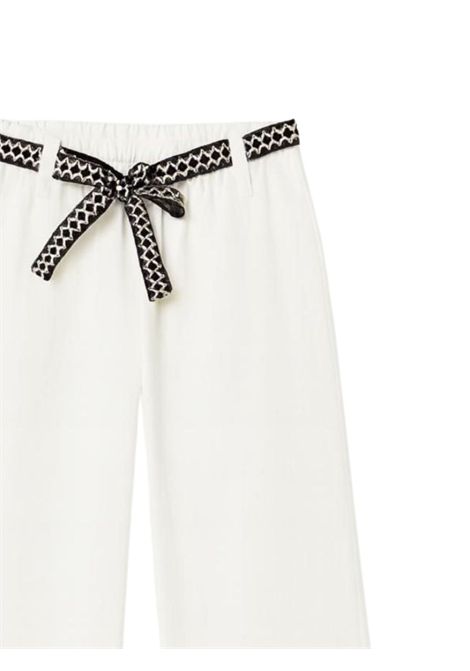 White cotton trousers for girls Please | PE66130G71/MABIANCO