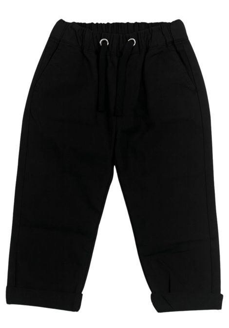 Black cotton trousers for children Please | PE84270B72/MANERO