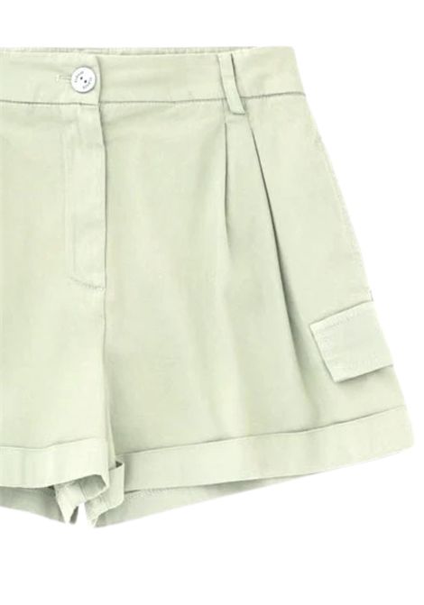 Shorts bambina verde in cotone Please | RB64132G72/MAVERDE